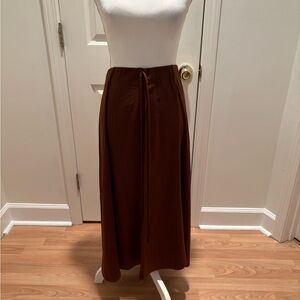 Women's Brown Tie-Front Maxi Skirt